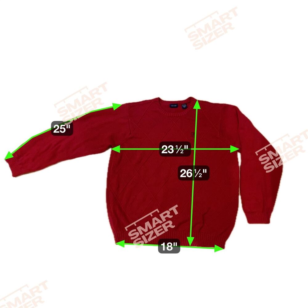 Vintage Izod Men's Red Knit Sweater Size XL Diamond Crest Preppy Holiday Festive - Picture 9 of 9